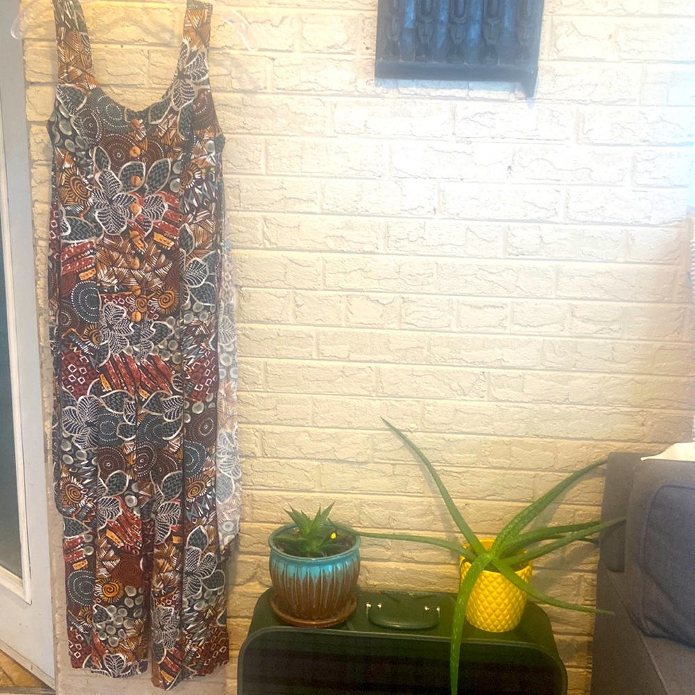 Tribal print wide leg jumpauit